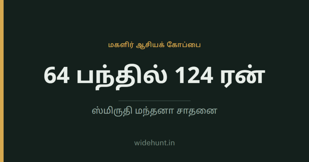 மகளிர் ஆசியக் கோப்பை — 64 பந்தில் 124 ரன், ஸ்மிருதி மந்தனா சாதனை
